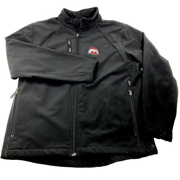 Ohio State Crable Jacket Vtg Fleece Lined Black L Mens Full Zip OSU Golf Heavywt - Picture 2 of 13